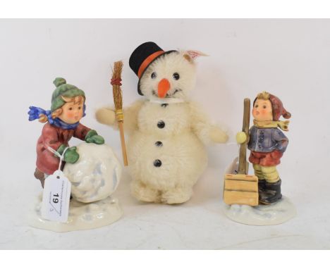 A Hummel Steiff Christmas limited edition collectors set, Frosty Friends, First Snow Let It Snow, and a Steiff limited editio