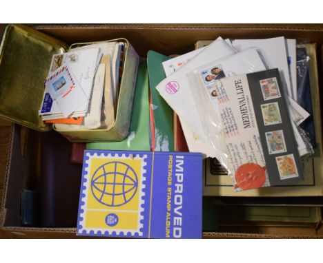 Assorted world stamps, mostly in albums, a group of Sudan first day covers, and other items (box)Report by GHEleven albums 