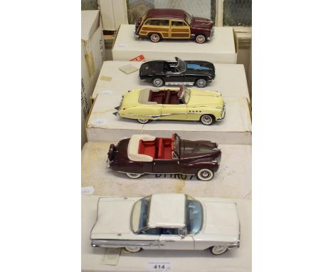 A Franklin Mint precision Models 1:24 scale 1960 Chevrolet Impala, and four others, all boxed (5)Report by GHAll with paperwo