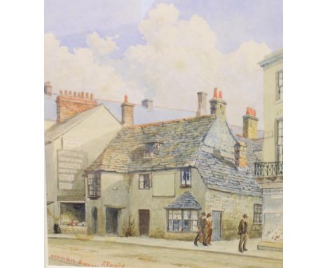A Viney, Old Fish Shop Swanage, watercolour, signed and dated 09, 19.5 x 16.5 cm, a set of six J Pollard Grand Steeple Chase 
