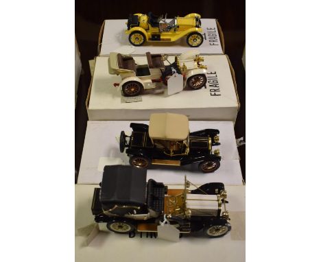 A Franklin Mint Precision Models 1:24 scale 1904 Mercedes Simplex, and three others, all boxed (4) 