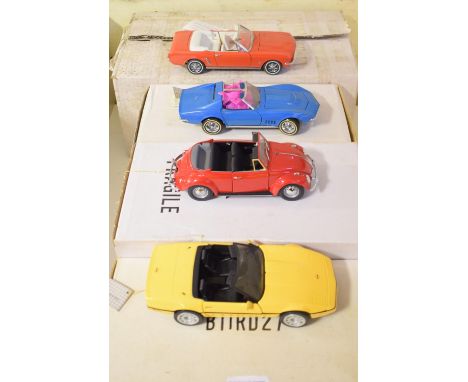 A Franklin Mint Precision Models 1:24 scale 1964 Ford Mustang, and three others, all boxed (4)Report by GHAll with paperwork 