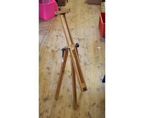 A Juliet Mike Paillard travelling easel, No 53, other easels, an artist's box, assorted pictures and prints, and a shooting s