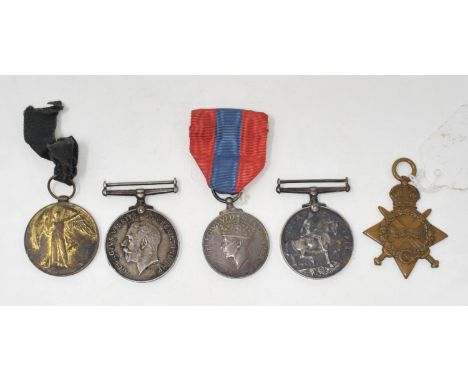 A WWI trio, with 1914-15 Star, awarded to 1830 Pte W Brittain RAMC, his loyal service 9ct gold wristwatch (W Brittian), a Bri