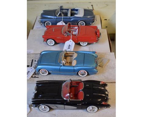 A Franklin Mint Precision Models 1:24 scale 1958 Chevrolet Corvette, and three others, all boxed (4)Report by GHThe 1958 Corv