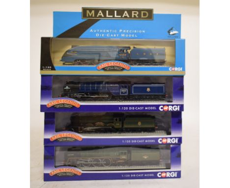 A Corgi Rail Legends 1:120 scale die-cast model, Mallard, boxed, ST97501, other assorted model trains, a Technic Intercity Se