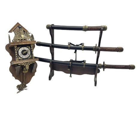 Modern sword set and wall clock