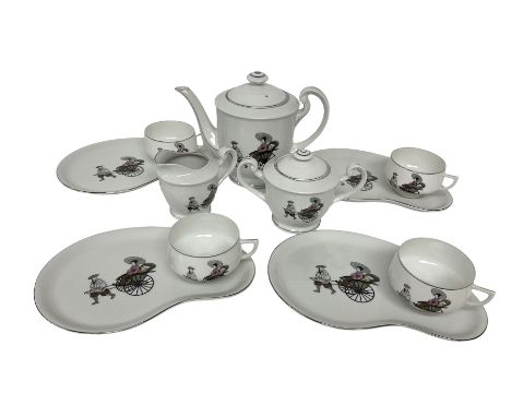Japanese Arita China tea service for four