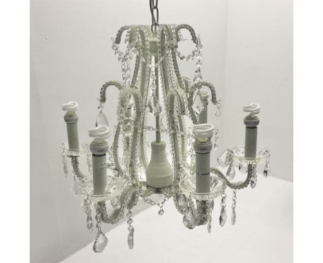 Single six branched chandelier, with droplets detail, H52 without fitting 