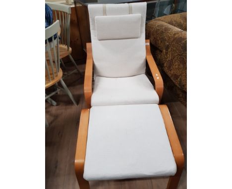 MODERN CHAIR WITH MATCHING FOOT STOOL