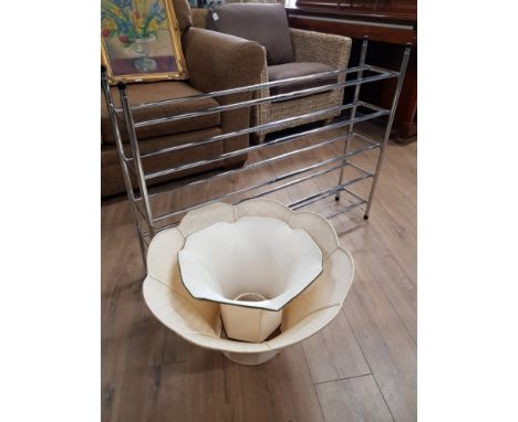 EXTENDABLE SHOE RACK AND 2 STANDARD LAMP SHADES