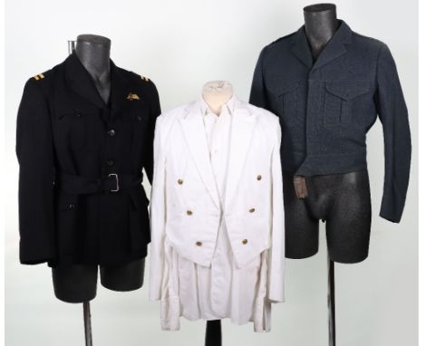 Royal Air Force (RAF) White Mess Dress Tunic, complete with brass kings crown RAF tunic buttons; RAF post war made battle dre