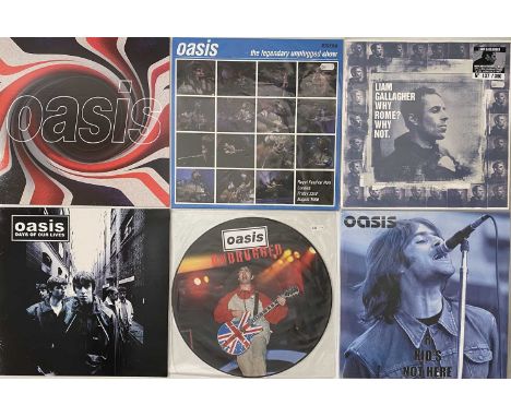 OASIS - PRIVATE RELEASE LP PACK. A curious selection of 9 LPs by Oasis and some solo releases, all privately released and con