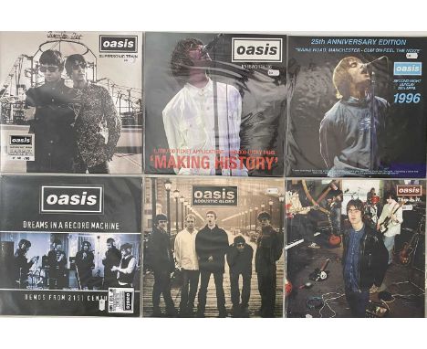 OASIS - PRIVATE RELEASE LP PACK. A curious selection of 9 LPs by Oasis, all privately released and containing things like liv