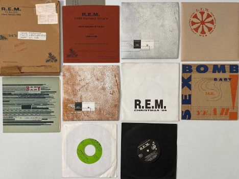 R.E.M. - 7" COLLECTION (LARGELY MAIL ORDER CHRISTMAS RELEASES). Totally ace collection of 11 x 7" releases from R.E.M. mainly
