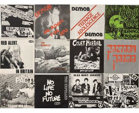 PUNK/NEW WAVE - 7" COLLECTION (MANY RARITIES). Absolutely wicked collection of 25 super clean 7" loaded with first wave and K