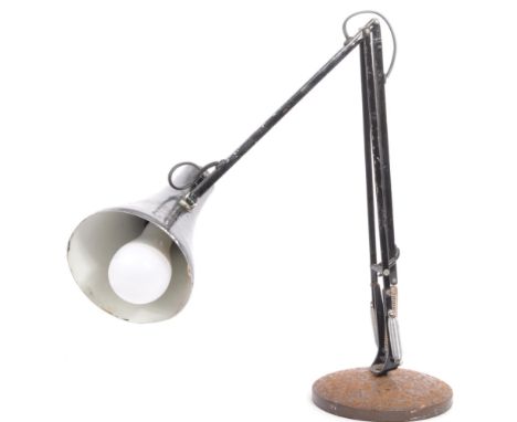 A mid 20th century circa. 1960's Herbert Terry Model 90 anglepoise desk top lamp. The lamp having conical shade over articula
