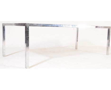 Manner Of Merrow Associates - A retro vintage 1970's chrome and smoked glass coffee - occasional table. The table comprising 