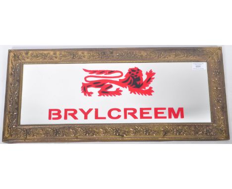 Brylcreem - A retro vintage mid 20th century shop display advertising mirror of rectangular form having later added Brylcreem