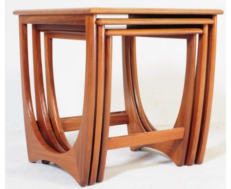 Victor B. Wilkins - G Plan - Fresco - A 1970's retro vintage teak wood graduating nest of tables. The tables having angular l