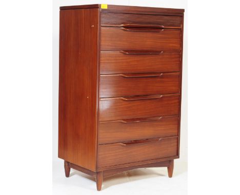 Vintage Vanson Furniture - Peter Hayward for Vanson furniture pedestal chest of drawers. The chest of drawers being raised on