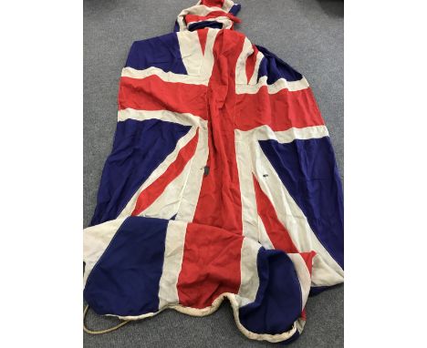 A large vintage hand stitched union jack flag a/f 