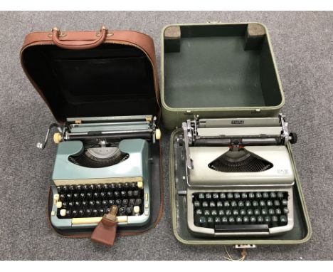 Two cased vintage typewriters 