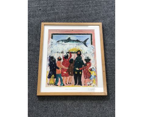A gilt framed A. Galbraith oil, signed by the artist : Amazing Splash Portrait 