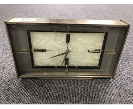 A vintage Metamec mantel clock with onyx dial, and original retail box.