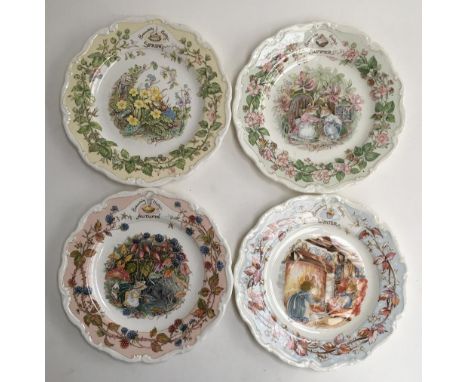 A set of four Royal Doulton Brambly Hedge plates; Spring, Summer, Autumn, and Winter, 20cmD 