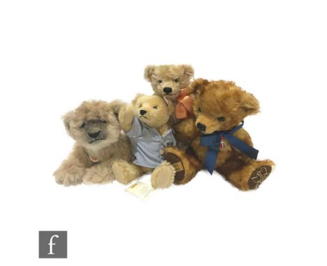 Three assorted Steiff teddy bears, Danbury Mint William and Catherine The Royal Wedding teddy bear, white tag 662713, blonde 