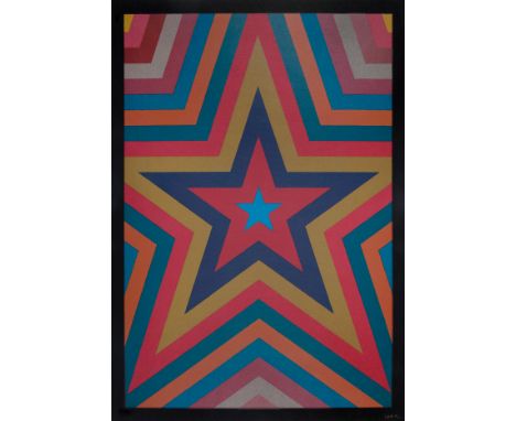 SOL LEWITT (United States, 1928 - 2007)."Five pointed star with colorbands", from the Olympic Centennial Suite, 1992.Silkscre