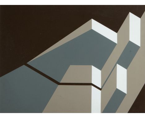 RINALDO PALUZZI (USA, 1927- Madrid, 2013)."Study for large painting".Acrylic on cardboard.Signed on the back.Measurements: 50