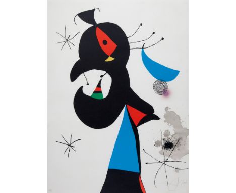 JOAN MIRÓ I FERRÀ (Barcelona, 1893 - Palma de Mallorca, 1983)."Montroig 4", 1974.Lithograph on Guarro paper, copy 26/30.Edici