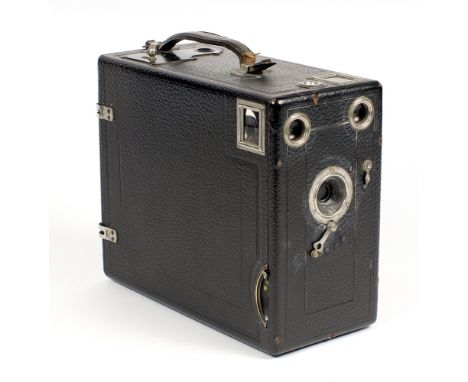 Uncommon Soviet Badged ICA Trilby Falling Plate Camera. C1910. (condition 5/6F). With plates. 46326A. {cabinet I}