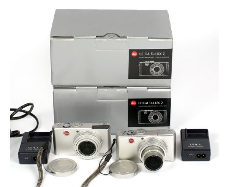 Pair of Leica Mini D-Lux 2 Compact Digital Cameras. Both boxed and with instructions, batteries, charger, leads, software etc