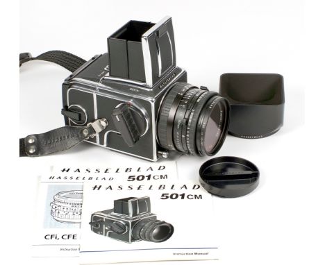 Complete Hasselblad 501CM 120 Camera. (condition 3F) #10EU12245, with 80mm CB Planar f2,8 T* lens #8109978 (condition 3F) wit