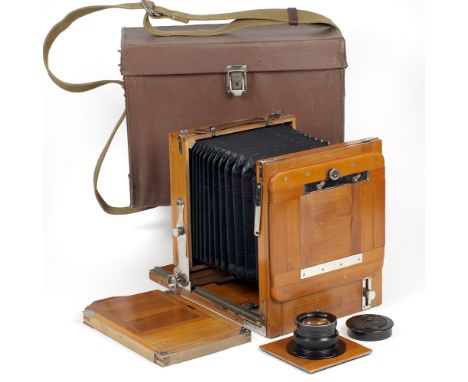 RARE Soviet FK 13x18cm (7"x5") Plate Camera Outfit. (condition 4F) With I-51 f4.5 210mm lens (condition 4F). Blank lens panel