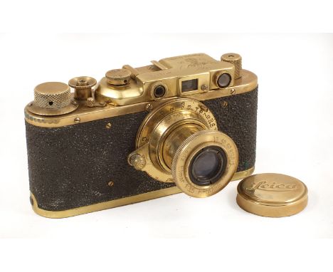 Replica Leica, "Olympia" 1936 Commerative Camera. #10230(condition 5F). 2010. Based on FED 1-G. With replica Elmar 3.5/50 len