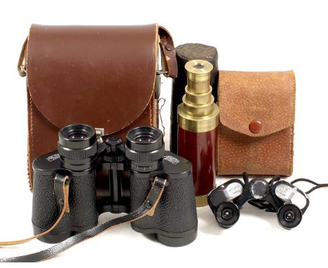 Carl Zeiss Jena Binoculars & Other Optical Items. CZJ 8x30W Jenoptm binoculars (condition 4E). With strap and makers case. Al