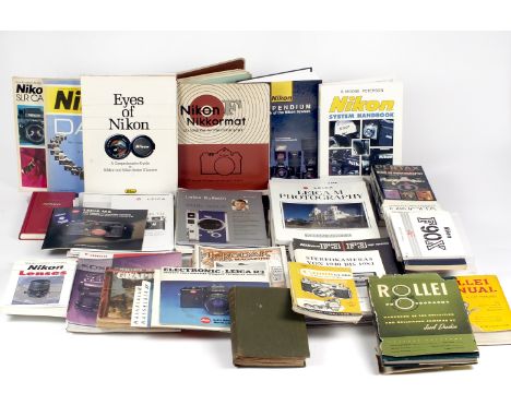 Leica, Nikon & Other Camera Books & Brochures (DPS). In two boxes. Mostly Leica, Nikon, Rollei & Canon. PLEASE NOTE: These we