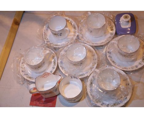 Royal Doulton Pastoral pattern 6 cups &amp; saucers, milk jug and sugar bowl, unused, mostly still wrapped. Not available for