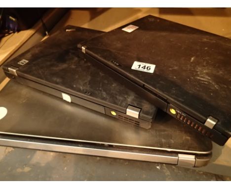 Three laptop computers (no power leads, unchecked). P&amp;P Group 3 (£25+VAT for the first lot and £5+VAT for subsequent lots