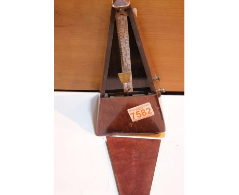 Maelzel German made metronome missing one foot. P&amp;P Group 2 (£18+VAT for the first lot and £3+VAT for subsequent lots) 
