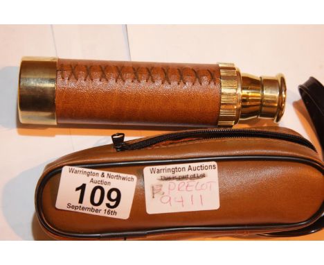 Small two drawer telescope in case. P&amp;P Group 1 (£14+VAT for the first lot and £1+VAT for subsequent lots) 