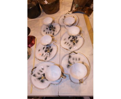 Satsuma China hand painted in Japan, 6 cups with party / tennis saucers, no chips or cracks. Not available for in-house P&amp