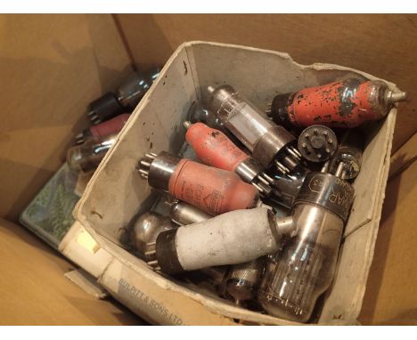 Box of antique radio and TV valves. P&amp;P Group 3 (£25+VAT for the first lot and £5+VAT for subsequent lots)