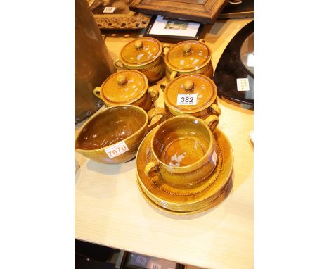 Collection of brown glazed Swedish ceramic dinnerware. P&amp;P Group 3 (£25+VAT for the first lot and £5+VAT for subsequent l