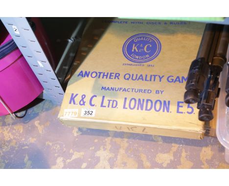 Vintage K&amp;C Ltd shove halfpenny board. P&amp;P Group 2 (£18+VAT for the first lot and £3+VAT for subsequent lots) 
