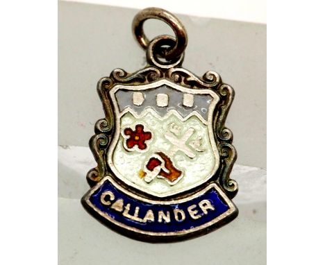 Sterling silver Callander clan charm (Scottish). P&amp;P Group 1 (£14+VAT for the first lot and £1+VAT for subsequent lots) 